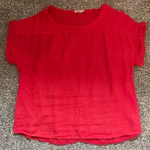 Plus Red Linen Top Made in Italy